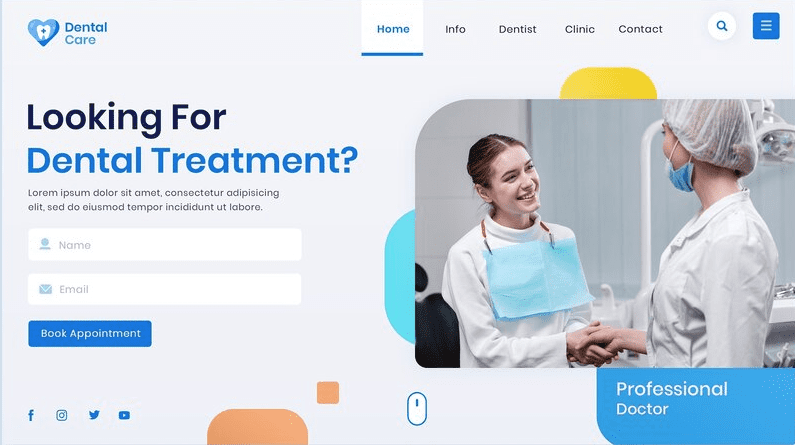 Flat design dental care template Flat design dental care template