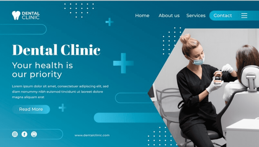 Gradient dental clinic landing page Gradient dental clinic landing page
